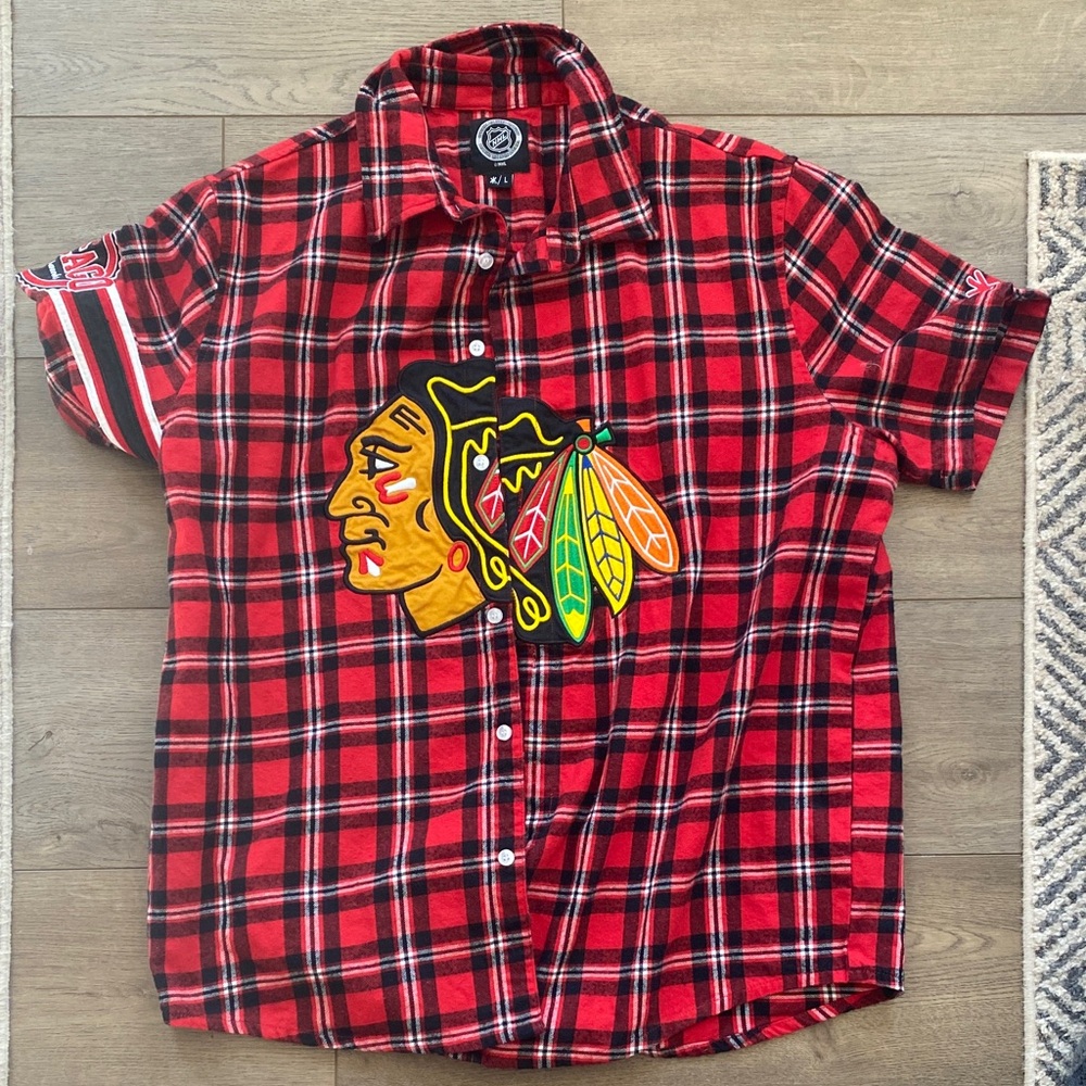NHL Red and Black Plaid Shirt